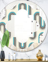Retro Geometrical Abstract Minimal Pattern IV - Modern Round or Oval Wall Mirror - Quatrefoil