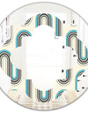 Retro Geometrical Abstract Minimal Pattern IV - Modern Round or Oval Wall Mirror - Quatrefoil