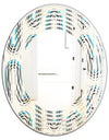 Retro Geometrical Abstract Minimal Pattern IV - Modern Round or Oval Wall Mirror - Wave