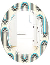 Retro Geometrical Abstract Minimal Pattern IV - Modern Round or Oval Wall Mirror - Triple C