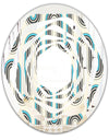 Retro Geometrical Abstract Minimal Pattern IV - Modern Round or Oval Wall Mirror - Whirl