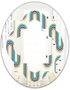 Retro Geometrical Abstract Minimal Pattern IV - Modern Round or Oval Wall Mirror - Quatrefoil