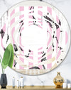 Flamingo on Pink - Modern Round or Oval Wall Mirror - Whirl