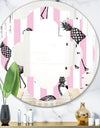 Flamingo on Pink - Modern Round or Oval Wall Mirror - Quatrefoil