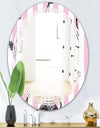 Flamingo on Pink - Modern Round or Oval Wall Mirror - Triple C