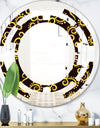 Gold and Black Swirl II - Modern Round or Oval Wall Mirror - Space