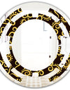 Gold and Black Swirl II - Modern Round or Oval Wall Mirror - Space