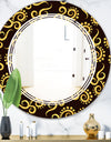 Gold and Black Swirl II - Modern Round or Oval Wall Mirror - Triple C