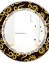 Gold and Black Swirl II - Modern Round or Oval Wall Mirror - Triple C