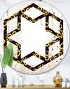 Gold and Black Swirl II - Modern Round or Oval Wall Mirror - Hexagon Star