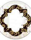 Gold and Black Swirl II - Modern Round or Oval Wall Mirror - Quatrefoil