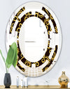 Gold and Black Swirl II - Modern Round or Oval Wall Mirror - Space