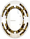 Gold and Black Swirl II - Modern Round or Oval Wall Mirror - Space