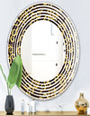 Gold and Black Swirl II - Modern Round or Oval Wall Mirror - Wave