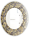 Gold and Black Swirl II - Modern Round or Oval Wall Mirror - Wave