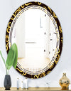 Gold and Black Swirl II - Modern Round or Oval Wall Mirror - Triple C