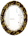 Gold and Black Swirl II - Modern Round or Oval Wall Mirror - Triple C