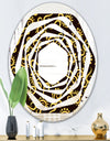 Gold and Black Swirl II - Modern Round or Oval Wall Mirror - Whirl
