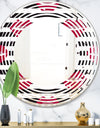 Red Lips Fashion Pattern - Modern Round or Oval Wall Mirror - Wave