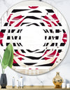 Red Lips Fashion Pattern - Modern Round or Oval Wall Mirror - Whirl