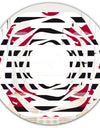 Red Lips Fashion Pattern - Modern Round or Oval Wall Mirror - Whirl