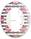 Red Lips Fashion Pattern - Modern Round or Oval Wall Mirror - Wave