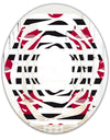Red Lips Fashion Pattern - Modern Round or Oval Wall Mirror - Whirl
