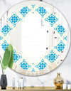 Retro Ornamental Pattern I - Modern Round or Oval Wall Mirror - Quatrefoil
