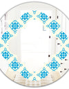 Retro Ornamental Pattern I - Modern Round or Oval Wall Mirror - Quatrefoil
