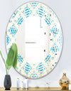 Retro Ornamental Pattern I - Modern Round or Oval Wall Mirror - Wave