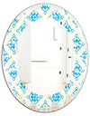 Retro Ornamental Pattern I - Modern Round or Oval Wall Mirror - Leaves