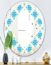 Retro Ornamental Pattern I - Modern Round or Oval Wall Mirror - Quatrefoil