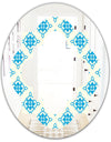 Retro Ornamental Pattern I - Modern Round or Oval Wall Mirror - Quatrefoil
