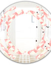 Abstract geometric pattern, patchwork quilting - Modern Round or Oval Wall Mirror - Space
