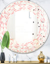 Abstract geometric pattern, patchwork quilting - Modern Round or Oval Wall Mirror - Wave
