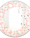 Abstract geometric pattern, patchwork quilting - Modern Round or Oval Wall Mirror - Wave