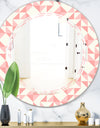 Abstract geometric pattern, patchwork quilting - Modern Round or Oval Wall Mirror - Triple C