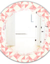 Abstract geometric pattern, patchwork quilting - Modern Round or Oval Wall Mirror - Triple C