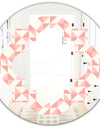 Abstract geometric pattern, patchwork quilting - Modern Round or Oval Wall Mirror - Quatrefoil