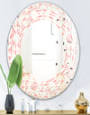 Abstract geometric pattern, patchwork quilting - Modern Round or Oval Wall Mirror - Wave