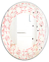 Abstract geometric pattern, patchwork quilting - Modern Round or Oval Wall Mirror - Wave
