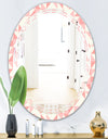 Abstract geometric pattern, patchwork quilting - Modern Round or Oval Wall Mirror - Triple C