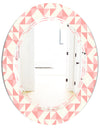 Abstract geometric pattern, patchwork quilting - Modern Round or Oval Wall Mirror - Triple C