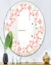 Abstract geometric pattern, patchwork quilting - Modern Round or Oval Wall Mirror - Quatrefoil