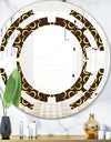Floral Retro Pattern II - Modern Round or Oval Wall Mirror - Space
