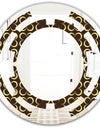 Floral Retro Pattern II - Modern Round or Oval Wall Mirror - Space