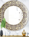 Floral Retro Pattern II - Modern Round or Oval Wall Mirror - Wave