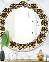 Floral Retro Pattern II - Modern Round or Oval Wall Mirror - Leaves