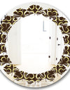 Floral Retro Pattern II - Modern Round or Oval Wall Mirror - Leaves