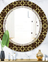 Floral Retro Pattern II - Modern Round or Oval Wall Mirror - Triple C